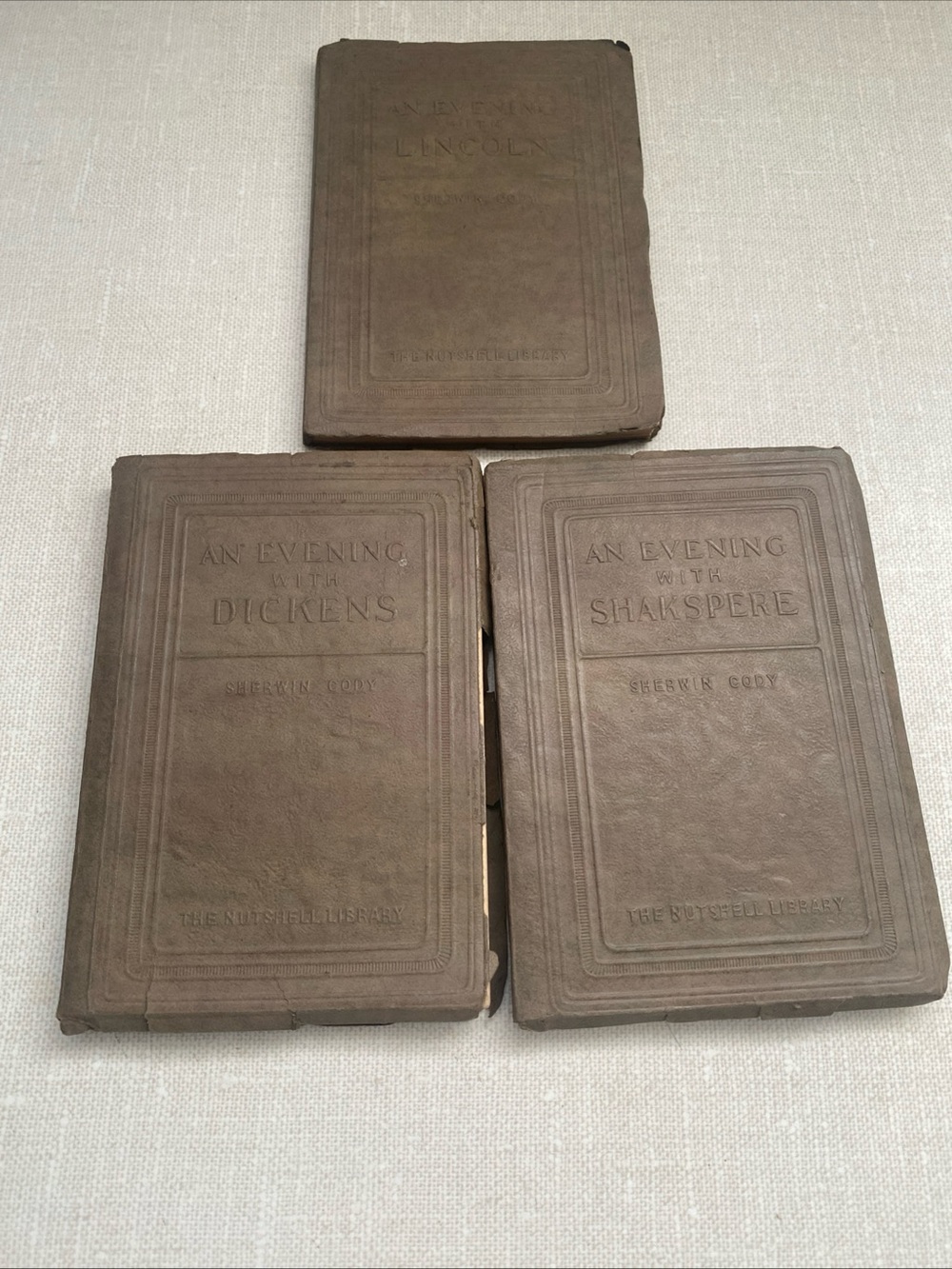 The Nutshell Library An Evening With by Sherwin Cody 1907 Antique Book Lot Of 3